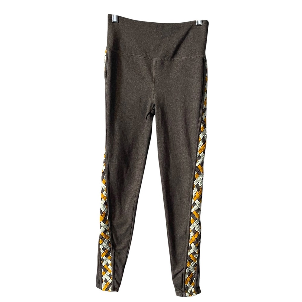 Free People Movement Women Dark Grey Braided Side Leggings Athletic Pants Size S